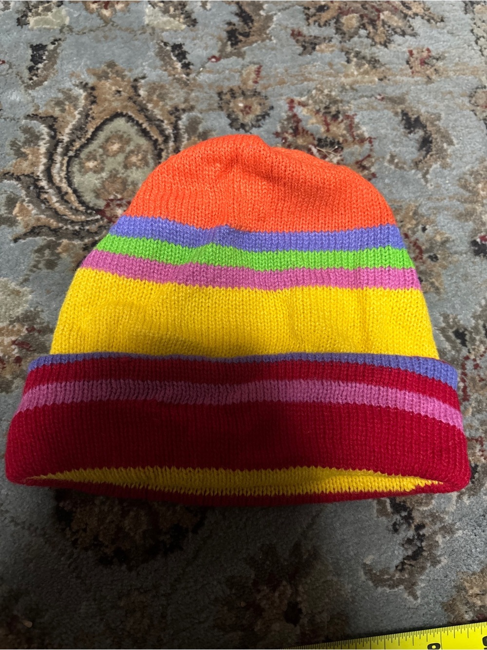 Y2K/ 90s Vintage Paris Accessories Inc Colorful Striped Kids Beanie Hat